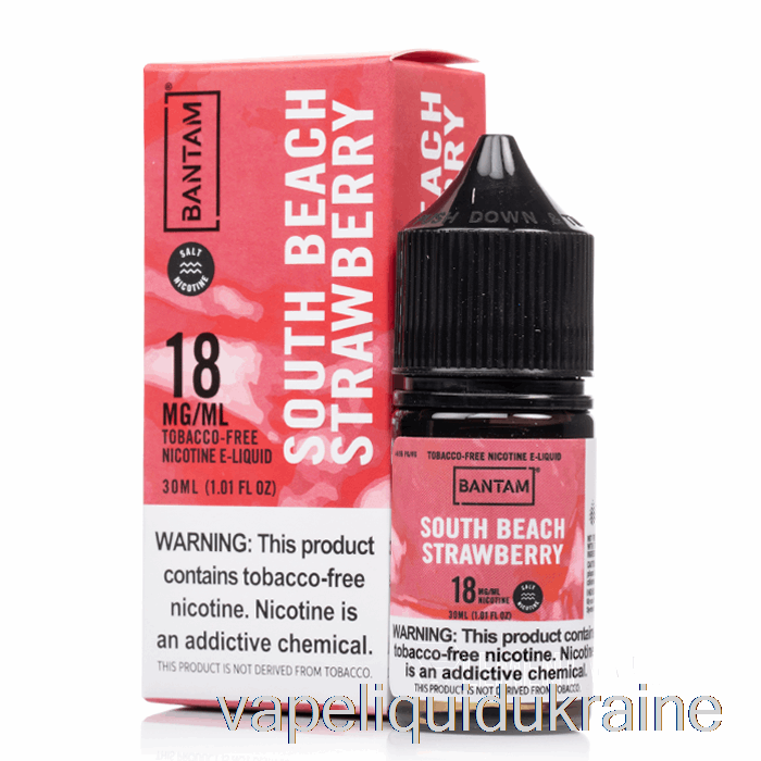 Vape Liquid Ukraine South Beach Strawberry SALTS - Bantam Vape - 30mL 18mg